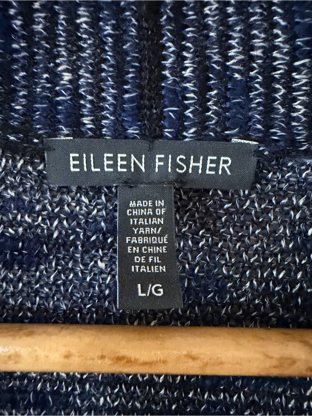 Eileen Fisher | Linen Blend Lagenlook Karma Jacquard Cardigan - Picture 5 of 8